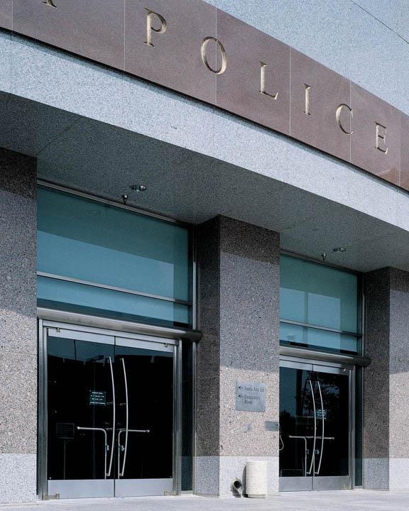 Santa Ana Police Administration & Holding Facility  with ellison balanced doors