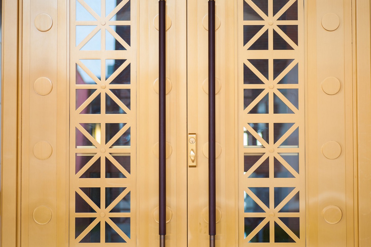 Old Point National Bank Formed Bronze Balanced Doors